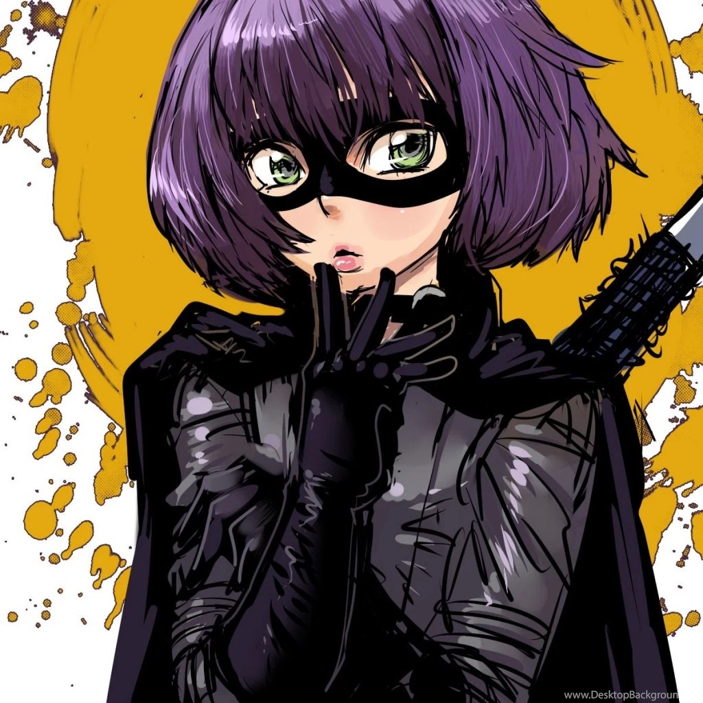 Download Wallpapers 1024x1024 Hit girl, Girl, Hero, Purple, Mask ...