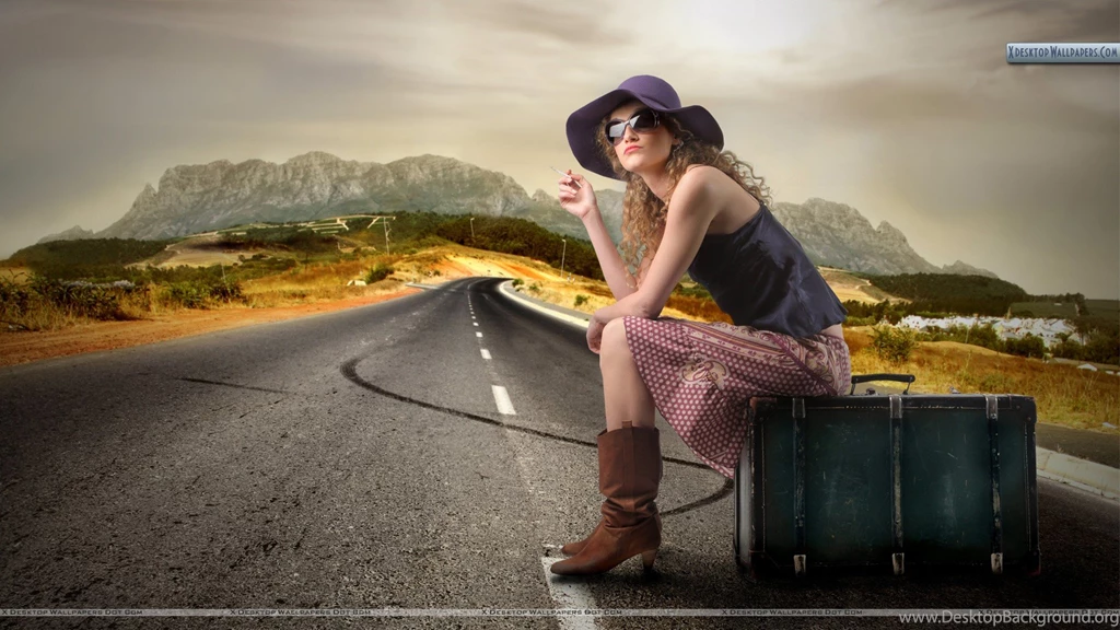 Wallpapers Lonely Girl Traveller 1920x1080