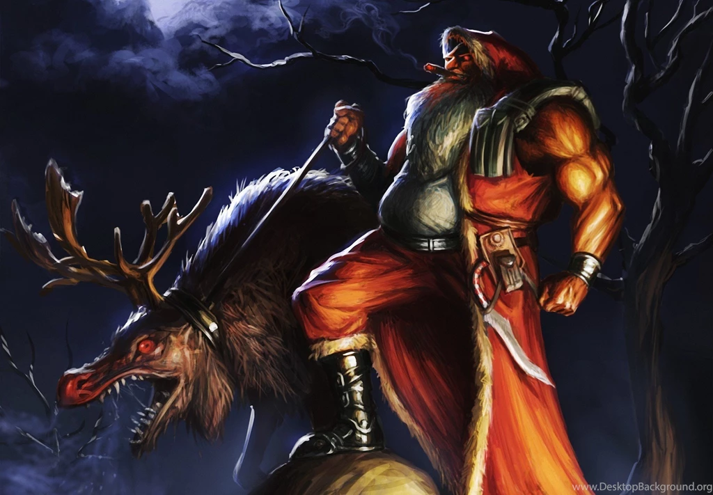 Dark Christmas Santa Monster Creature Deer Wallpapers