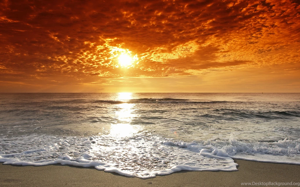 California Beaches At Sunset Wallpaper.