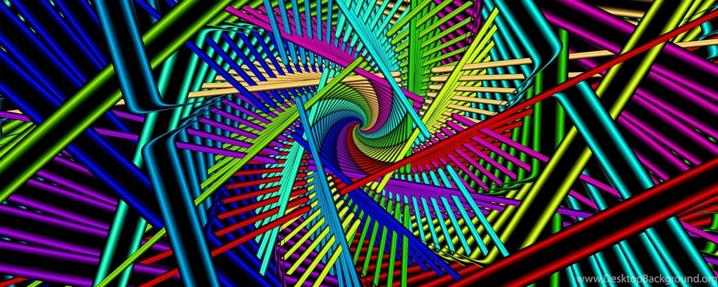 Download Wallpapers 2560x1024 Rotation, Bright, Multi colored Dual ...
