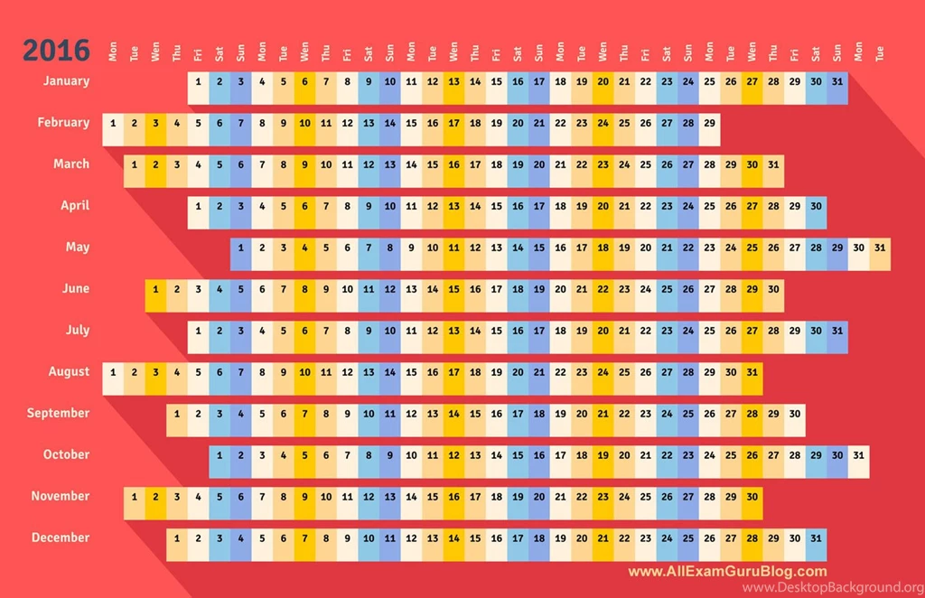 2016 Calendar Desktop