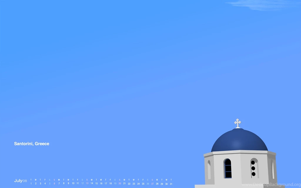 Desktop, Wallpaper, Calendar, Santorini, Greece (