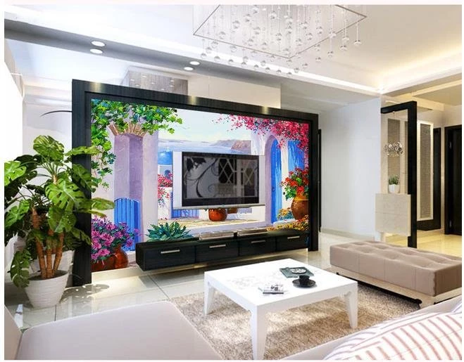 Aliexpress.com : Buy High Quality HD Mediterranean Garden Painting ...