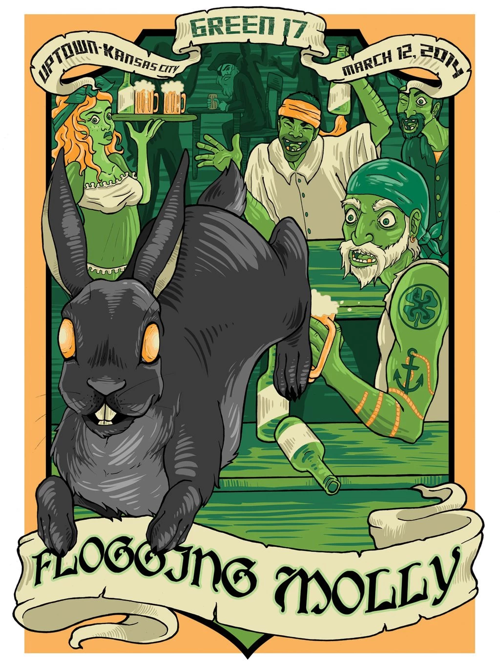 Flogging Molly Green 17 Poster Kansas City By TwodeeWeaver On ...