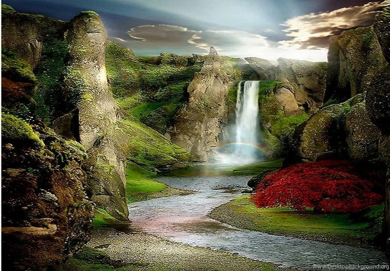 Bushes Clouds Valley Beauty – Nature Other HD Desktop Wallpapers