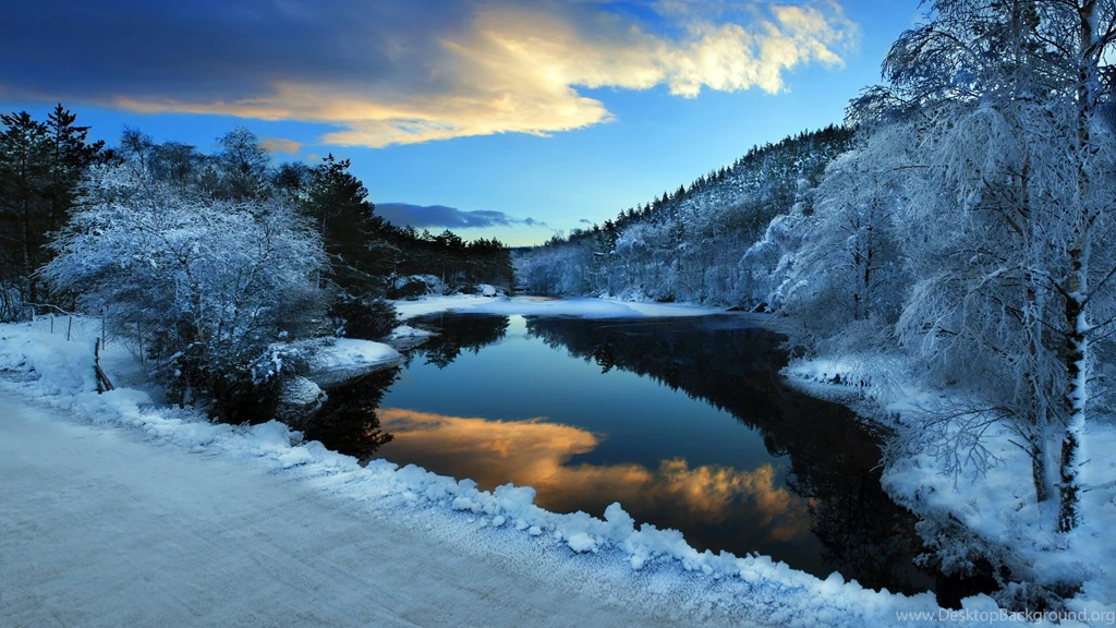 Winter Dark Lake Wallpapers