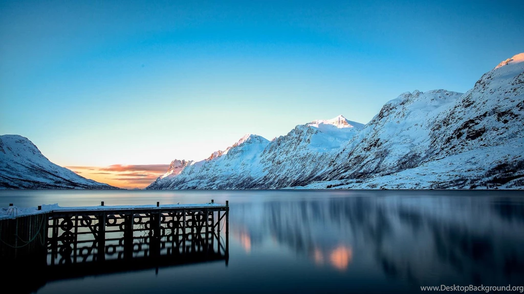 Mountains, Snow, Winter, Lake, Dock, Desktop Nature Wallpapers ...
