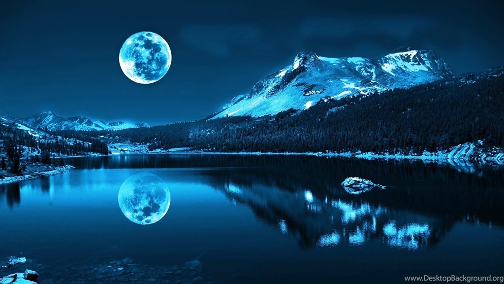 Wallpapers Moonlight In The Winter Lake At Free Hd For 1920x1080 ...