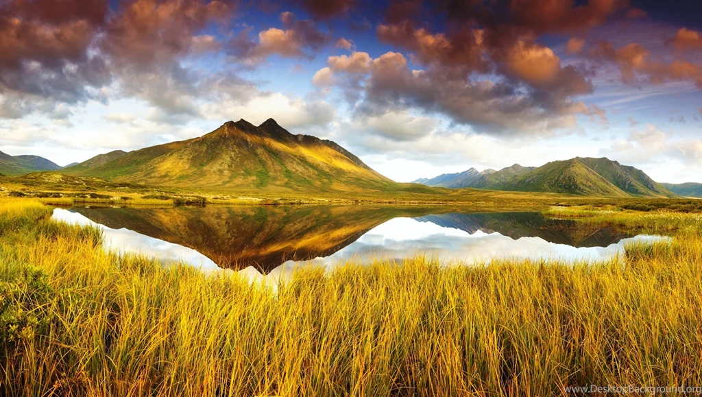 Scenery Canada Lake Mountains Sky Tombstone Territorial Park Yukon ...