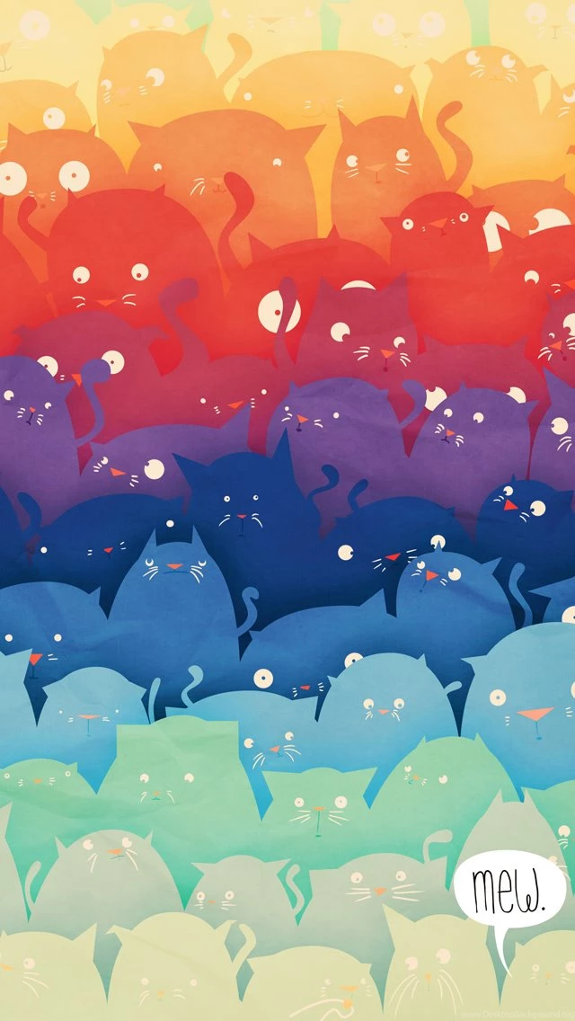 Colorful Cats Illustration Best iPhone 5s Wallpapers