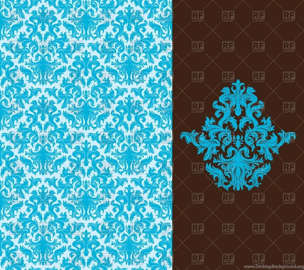 Seamless Blue Damask Wallpaper, 64291, Backgrounds, Textures ...
