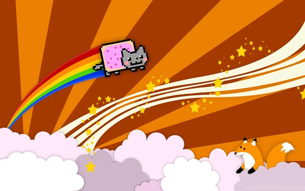 Nyan Cat fox Backgrounds By 4ofclubs On DeviantArt