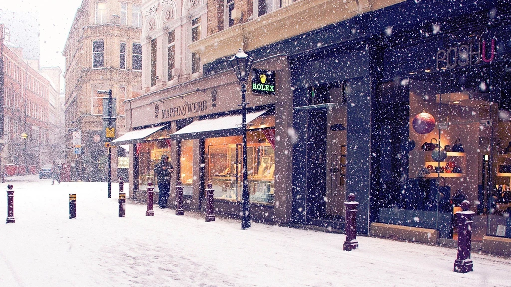 Street City Snow Winter Beautiful Wallpapers