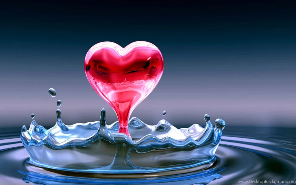 Blue Water And A Pink Love Heart Wallpapers 1440x900 226428