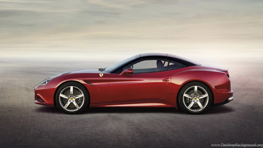 Download 1366x768 Red Ferrari California T Sideview Wallpapers