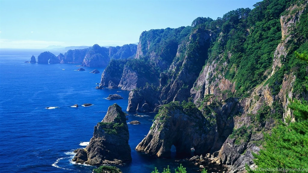 Pendientes De Arrecifes De La Costa Del Océano Montaña Fondos De ...