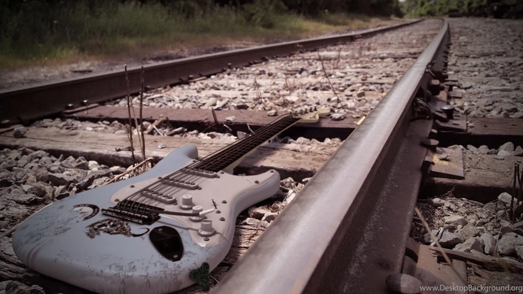 Guitar On Railroad Hd Wallpapers HDWallpapersin.com