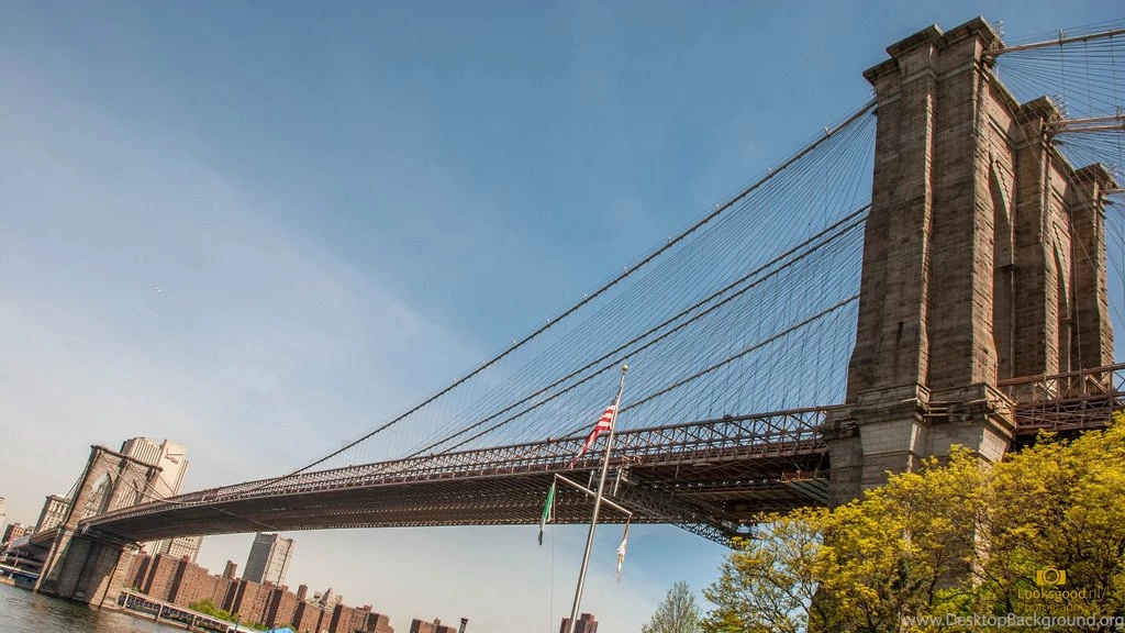 Download Wallpapers Installation Nyc New York Brooklyn Bridge 4K ...