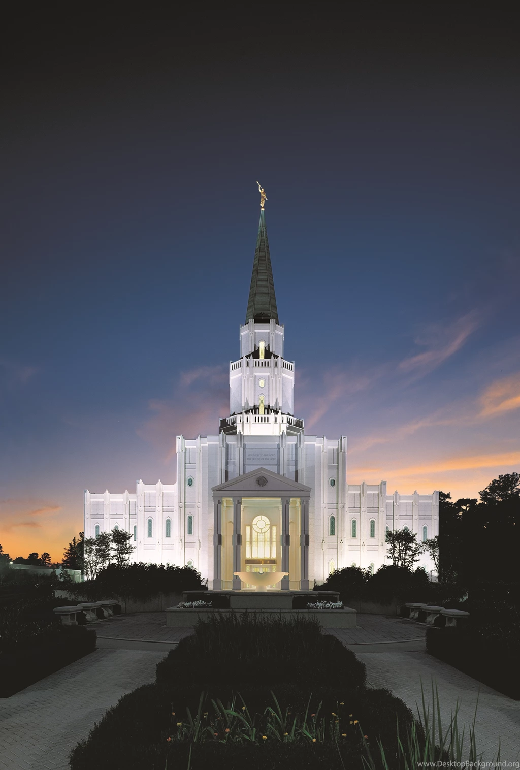The Houston Texas Temple At Night