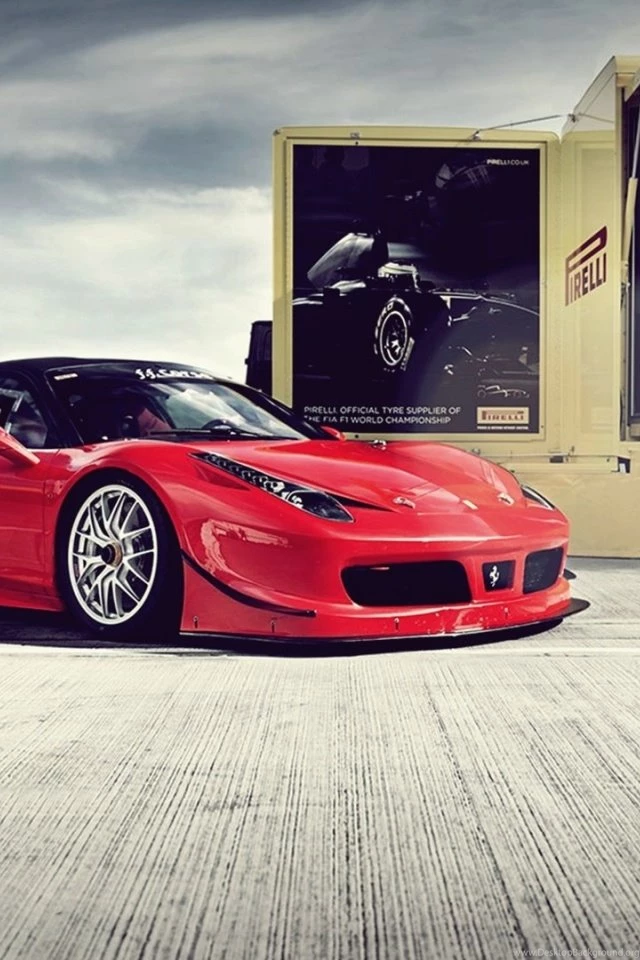 640x960 Red Ferrari 458 Italia GT3 Side Angle Iphone 4 Wallpapers