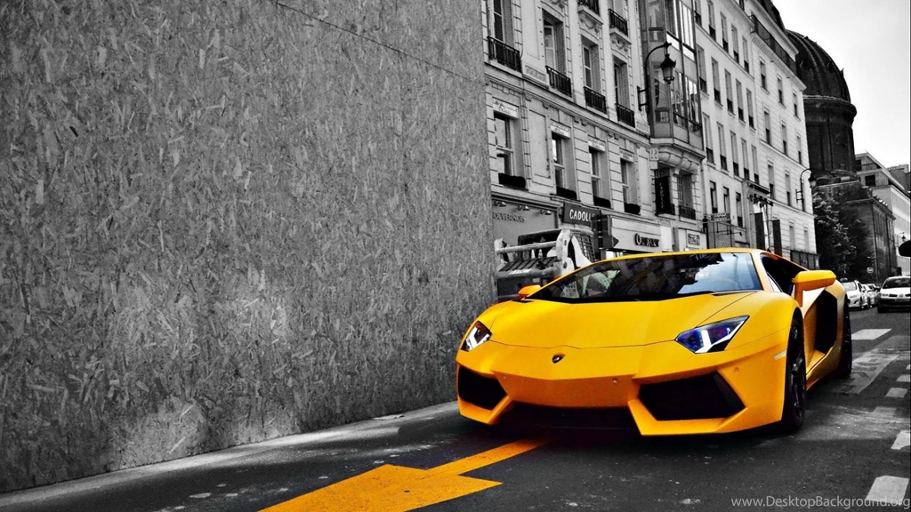 Black And White Cars Lamborghini Roads Aventador Yellow Wallpapers ...
