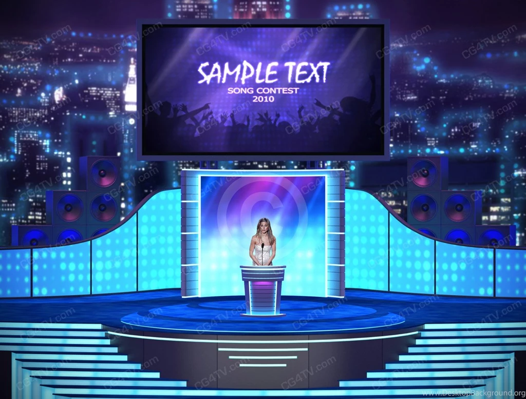 Stage Green Screen Backgrounds Template