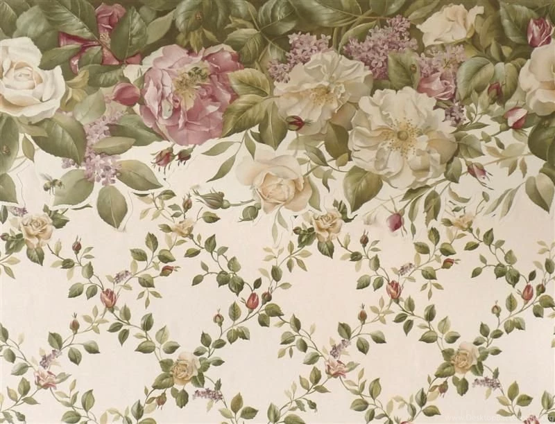 Wallpapers Border Victorian Floral Bouquet Swag On PopScreen