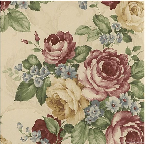 Large Cabbage Rose Garden Floral Wallpapers By WallpaperYourWorld
