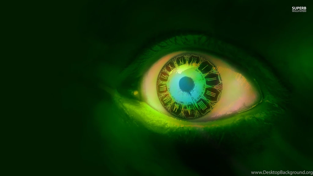 Clock In A Green Eye : Desktop And Mobile Wallpapers : Wallippo