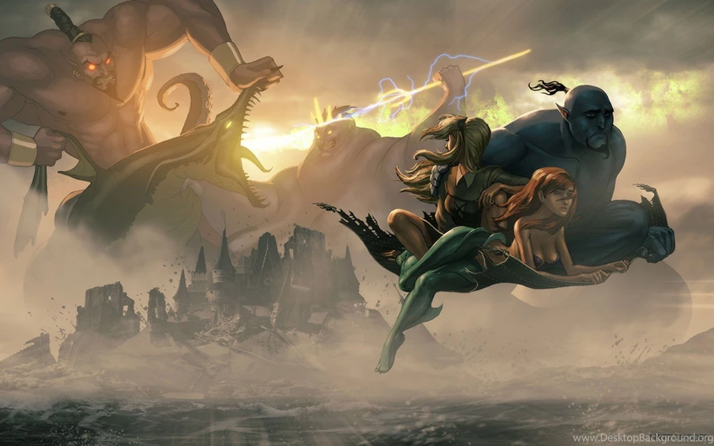 War, Titans, Fantasy Art, Aladdin, Genie :: Wallpapers