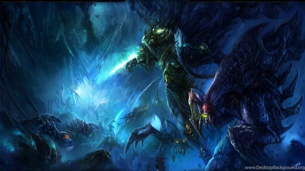 Download Desktop Wallpapers Zerg Vs Protoss, Starcraft 2