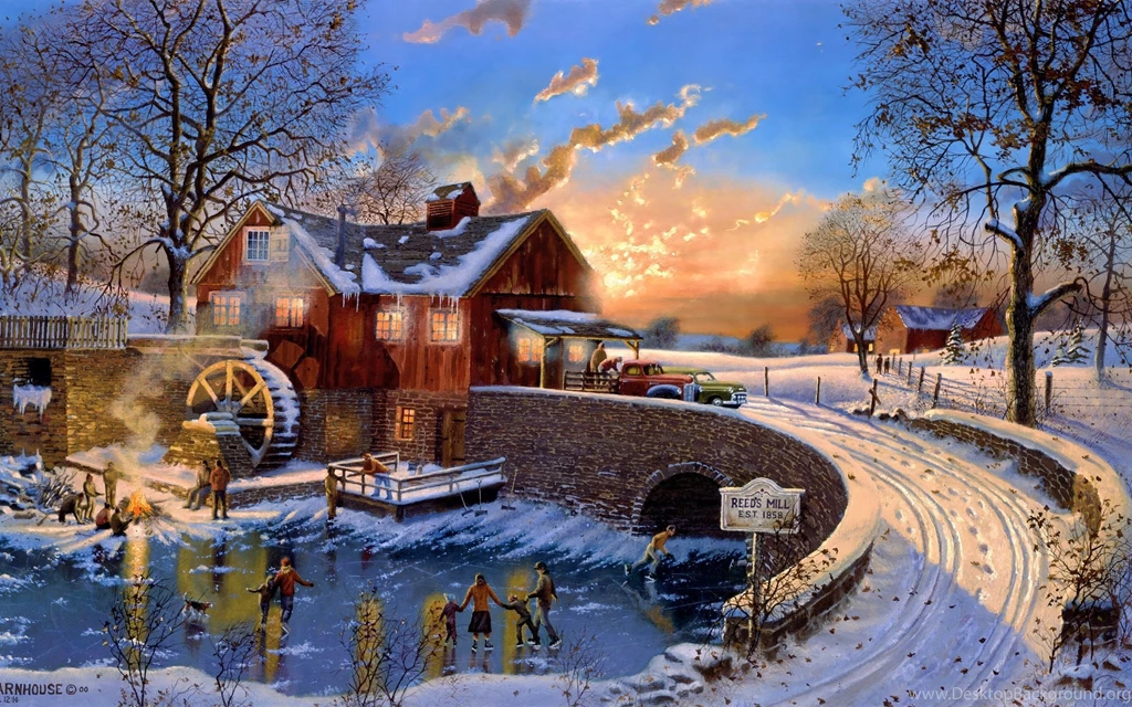 2560x1600 Winter, Dave Barnhouse, The Skating Party, Late Autumn ...
