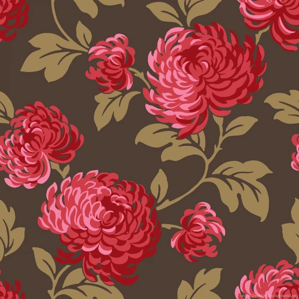 Red Floral Wallpapers Wallpapers Zone
