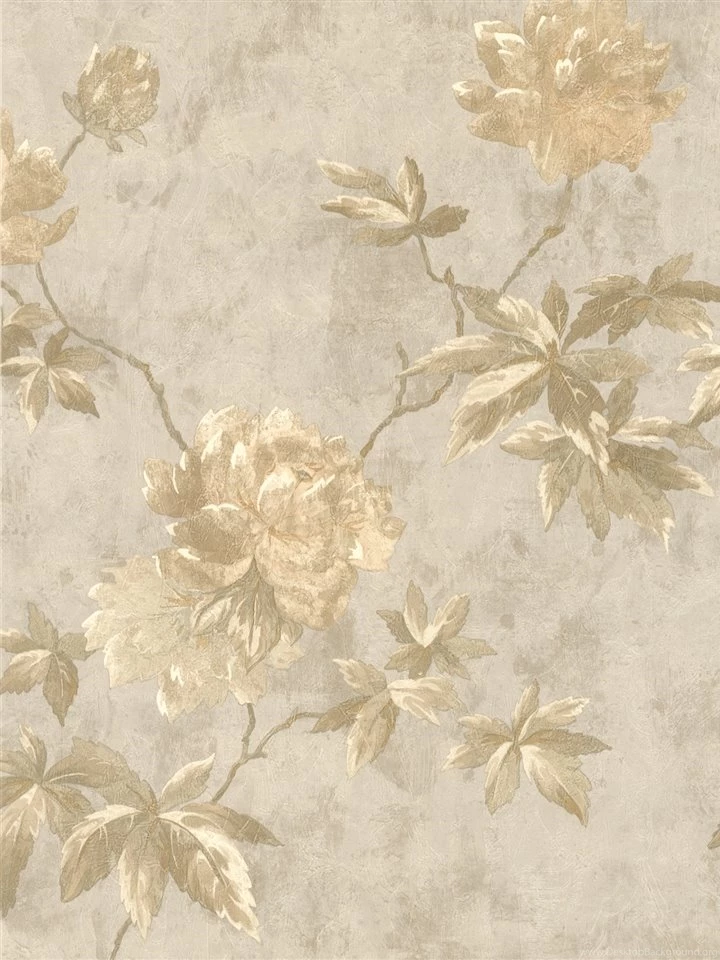Soft Gold 288 39306 Floral Trail On Faux Stone Wallpapers By Brewster