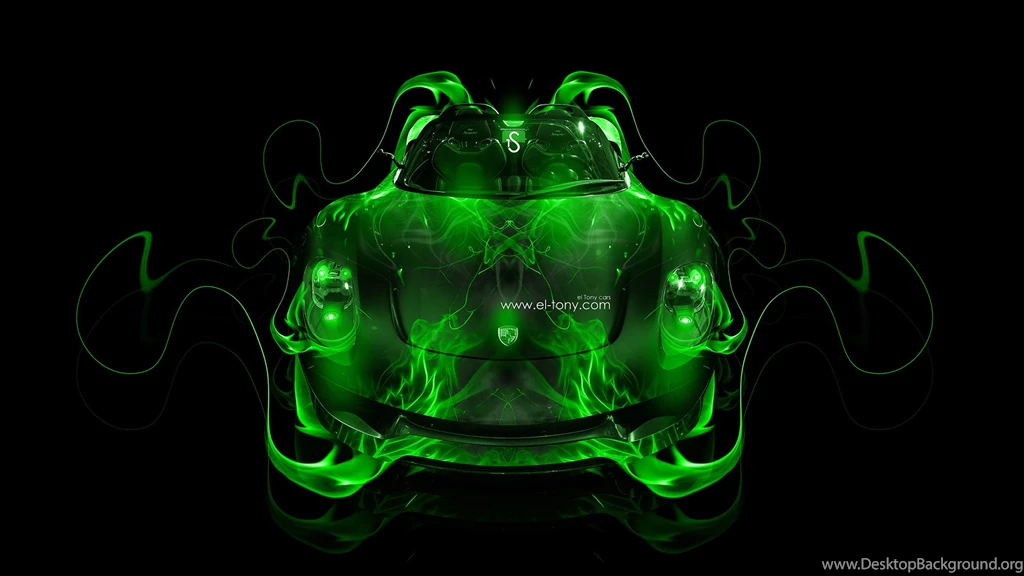 Porsche 918 Spyder Green Fire Abstract Car 2014 HD Wallpapers ...