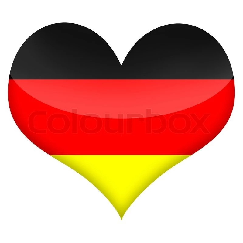German Flag Styled Heart Isolated On White Backgrounds Stock Photo