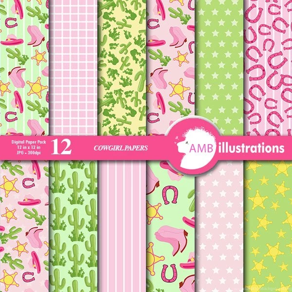 Cowgirl And Cowboy Backgrounds Papers Scrapbook Cowboy Cowgirl ...