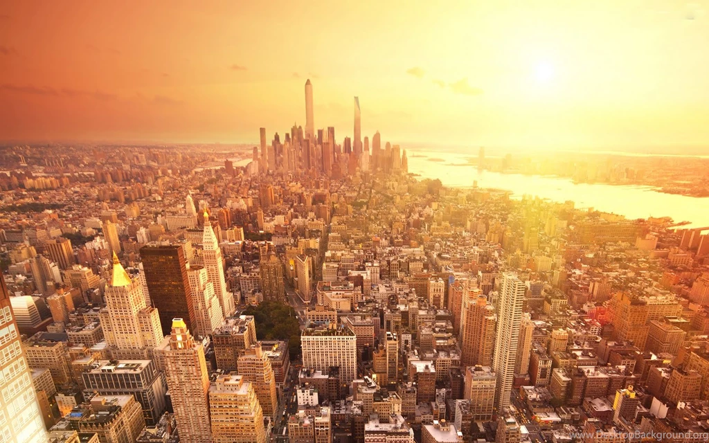 Burning Sun Over New York At Noon Hd Wallpapers