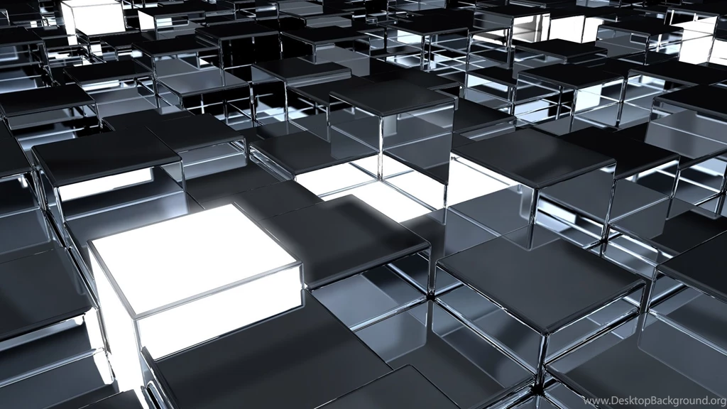 Cubes Surface Metal Reflection Hd Wallpapers