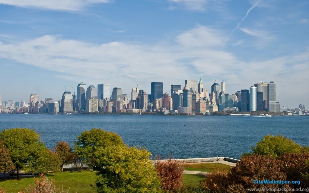 New York City Skyline From Ellis Island Wallpapers » WallDevil ...