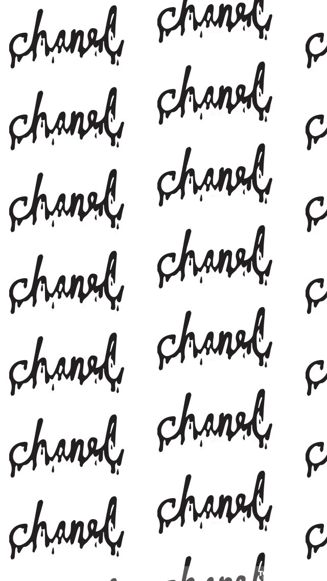 Dripping Chanel Text iPhone Wallpapers Black & White Wallpapers