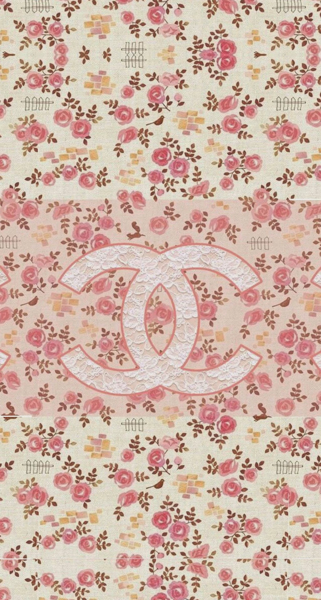 Coco Chanel Flowers Pattern Logo iPhone 6 Plus HD Wallpapers / IPod ...