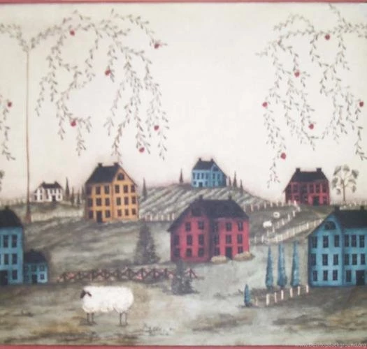 Black Folk Art Woodwork Wall Border