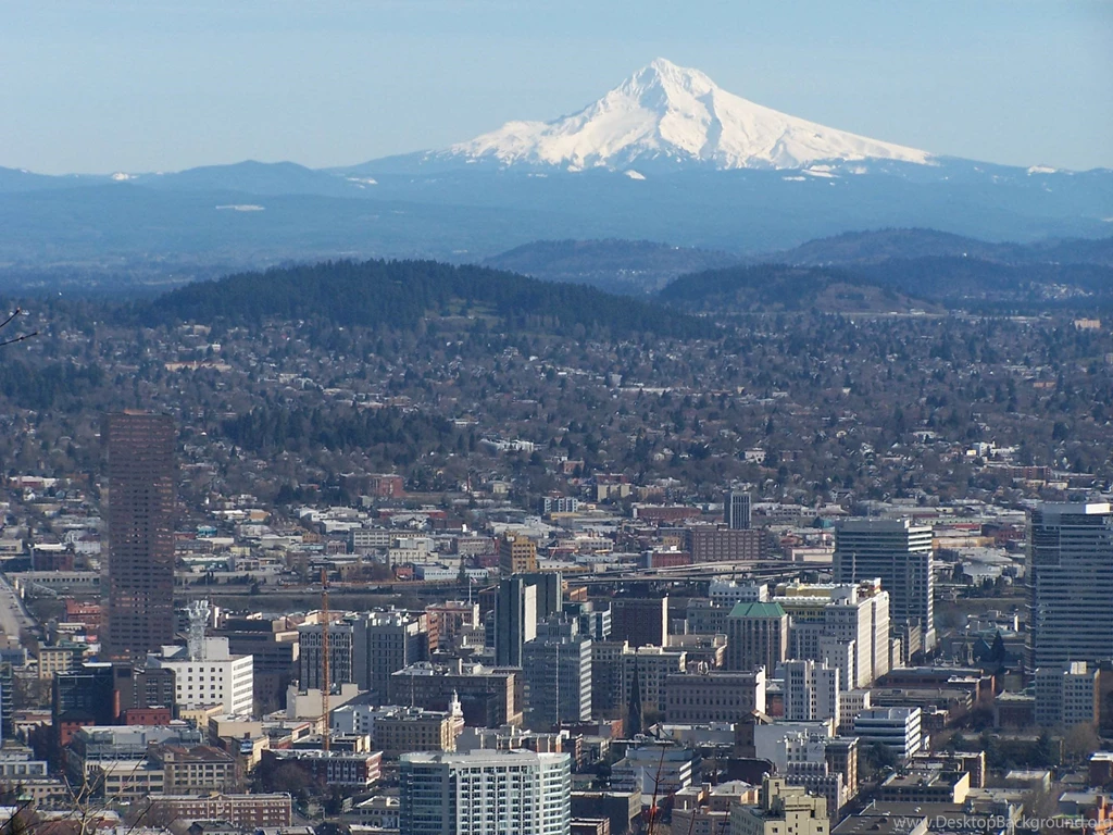 I Took A Picture Of Downtown Portland And Mount Hood This ...