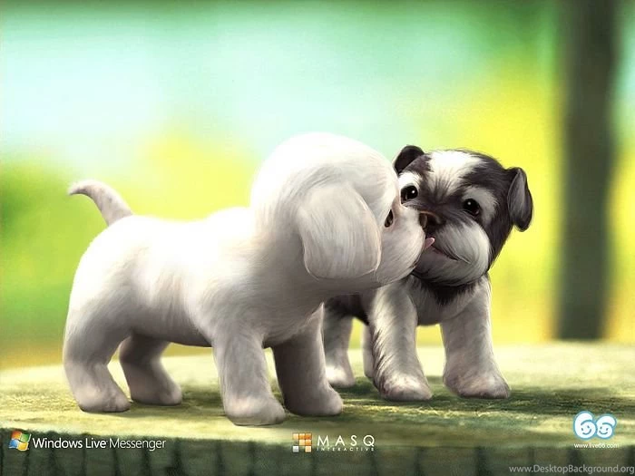 Wonderfuly Adorable Puppies Painting Wallpapers 4 Wallcoo.net