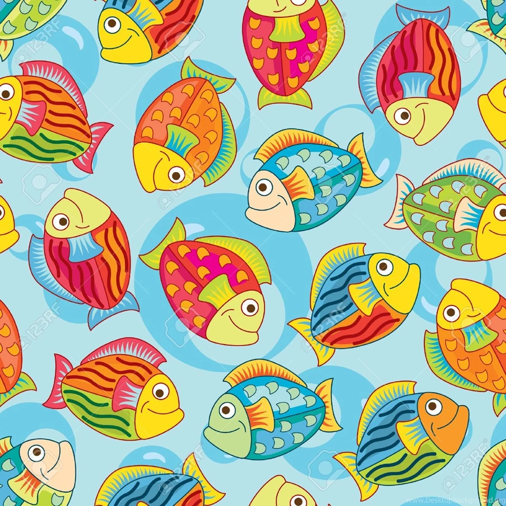 6790761 bright joyful fishes in pattern Stock Vector wallpapers ...