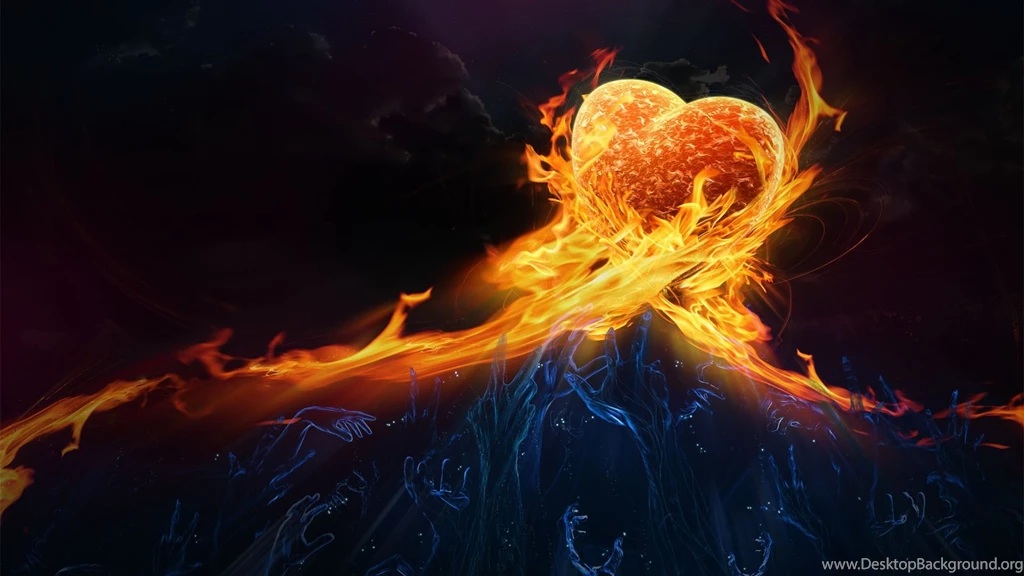 WallpaperUniversity.com :: Flaming Heart Abstract 1080p Wallpapers ...