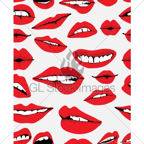 Seamless Backgrounds With Different Red Lips · GL Stock Images