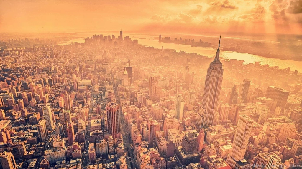 City Manhattan Empire State Building Aerial View Wallpapers